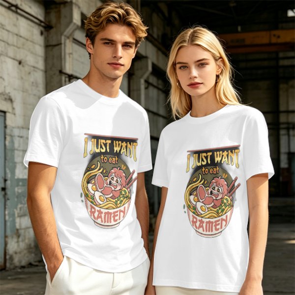 I Just Want To Eat Ramen Cute Anime Character T-Shirt