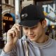 Black Baseball Cap With Retro Coffee Cup Cartoon Characters Print