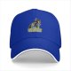 Black baseball cap with colorful cat graphic and Evil Girls text