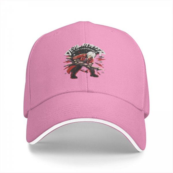 Black Baseball Cap With Devil Hunter Dante Graphic Print