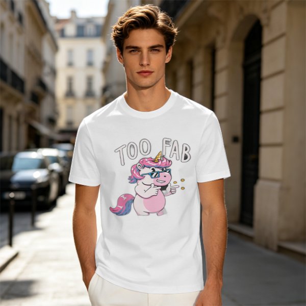 Olive T-Shirt with Too Fab Cool Unicorn Graphic Print