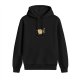 Black Hoodie With Vintage Sun Face Graphic Print