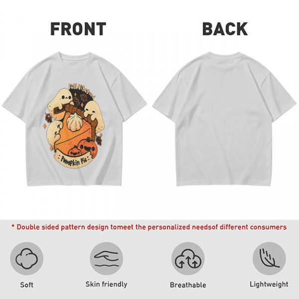 Fall Vibes and Pumpkin Pie Ghost Graphic T-Shirt