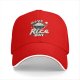 Black baseball cap with 'Have A Rice Day' kawaii rice bowl graphic