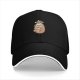 Black baseball cap with sloth holding coffee and 'doing' text
