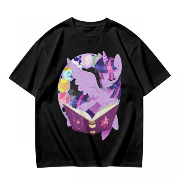 Olive T-shirt with Twilight Sparkle reading a magical book