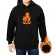 Black hoodie with anime fire silhouette graphic design