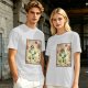Olive T-shirt with Earthbender Character Vintage Art Print