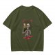 Olive skeleton graphic t-shirt with 'Cheers to my crappy future' print