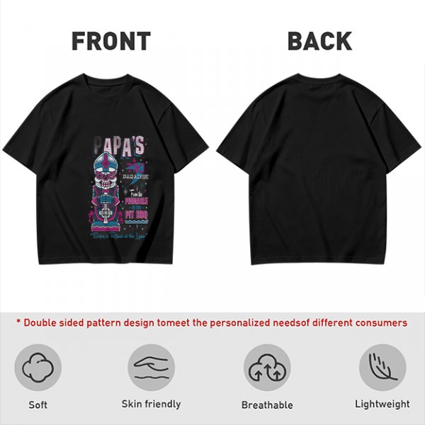 Olive T-Shirt with Papa's Tiki Paradise Skull Graphic