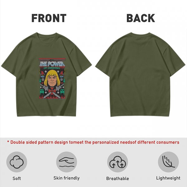 He-Man The Power of Christmas Graphic Olive T-Shirt