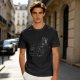 Olive Green T-Shirt With Playful Black Cat Graphic Print