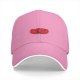 Black Baseball Cap With Red Split Bean Graphic Design