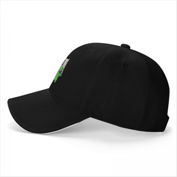 Black baseball cap with 'Humans Are A Virus' alien unicorn graphic