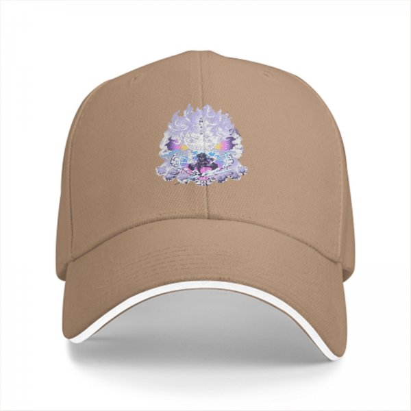Black Baseball Cap With Anime Themed Graphic Print