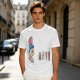 Olive T-Shirt With Uncle Sam Hat And Fast Food Graphic Print
