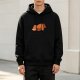 Black Hoodie With Cute Sleeping Red Panda Graphic