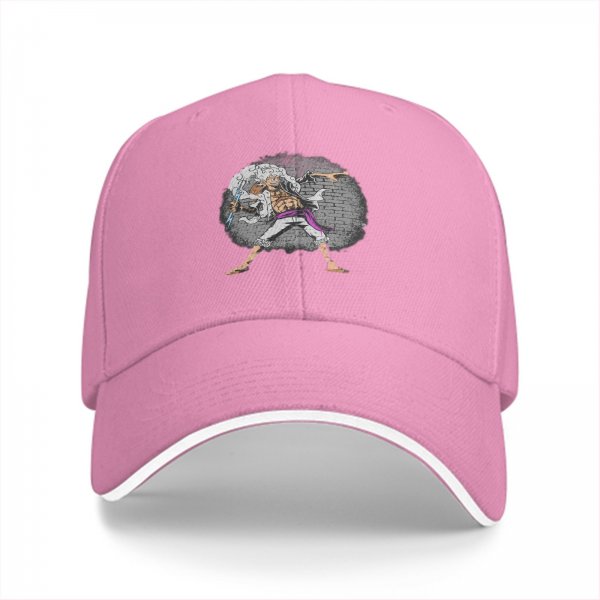 Black Baseball Cap with One Piece Gear 5 Luffy Graphic