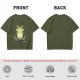 Olive T-Shirt With Meditating Frog Graphic Print