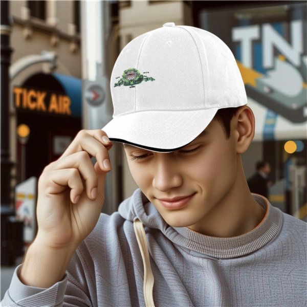 Black Baseball Cap With Forest Spirit Graphic Design