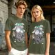 Olive T-shirt with Studio Ghibli Totoro and Spirited Away Characters Print