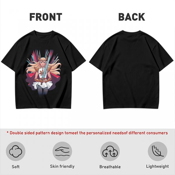 Olive T-Shirt Featuring Fantasy Warrior Princess With Sword Art