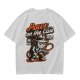 Olive t-shirt with detective cat 'Paws on the Case' graphic