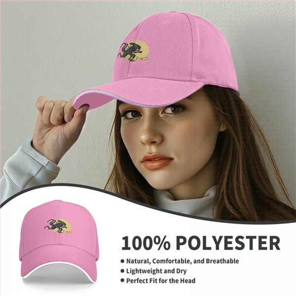 Black Baseball Cap With Xenomorph Alien Graphic Print