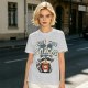 Olive green t-shirt with 'Just Here for the Snacks' and raccoon graphic