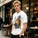 Olive T-shirt with giant cat bus monster and vintage planes graphic