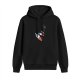 Black Hoodie With Falling Red White Blue Popsicle Print