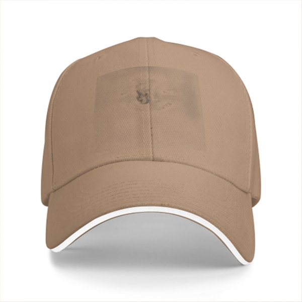 Black Baseball Cap with White Trim Brim