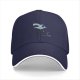 Black Baseball Cap With Shark Graphic And Dolphin Text Print