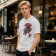 Olive green t-shirt with dimensional demogorgon graphic print