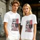 Olive graphic t-shirt with a tired raccoon office worker and 'I Just Work Here' text