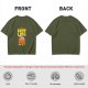 Olive green graphic t-shirt with dumpling pun and steamer illustration