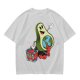 Olive T-Shirt with Cartoon Avocado Globe Travel Print