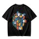 Olive T-Shirt With Cute Cats On A Rubik's Cube Graphic