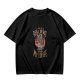 Olive graphic t-shirt with 'I can be a real devil before my coffee' print