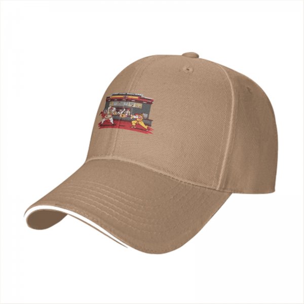Black Baseball Cap With Street Fighter Arcade Fight Graphic