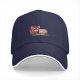 Black baseball cap with cute red panda using retro computer graphic