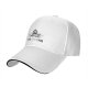 Black baseball cap with shark graphic and 'NO' text print