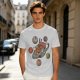 Olive green t-shirt with ramen planet space graphic print