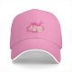 Black baseball cap with pink ramen bowl graphic design