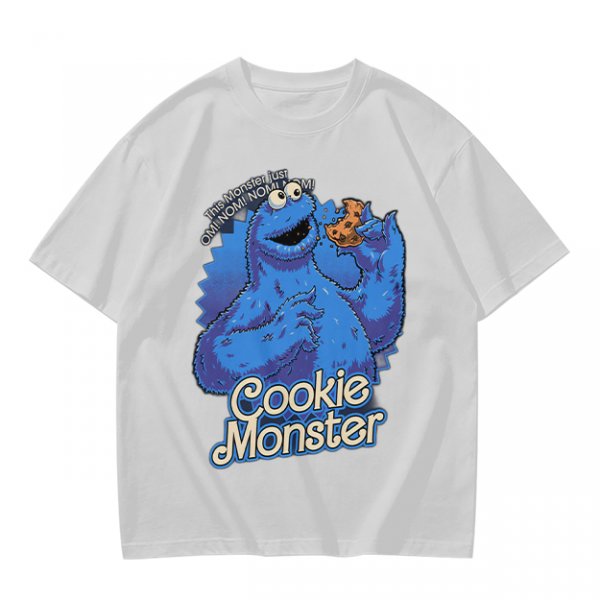 Olive Green Cookie Monster T-Shirt with Cookie Graphic