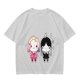 Olive T-Shirt with Chibi Wednesday Addams and Enid Sinclair Print