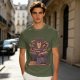 Olive T-Shirt With A Bear Holding A Campfire Mug Design