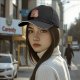 Black Baseball Cap with Cute Japanese Food Chef Character Graphic