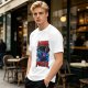 Olive Graphic T-Shirt with 'MORE POWER' and Muscular Skeleton Character