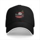 Black Baseball Cap With Cute Sushi In Soy Sauce Bowl Graphic